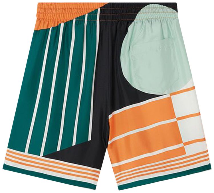 Casablanca Court Abstrait Silk Shorts Multicolor