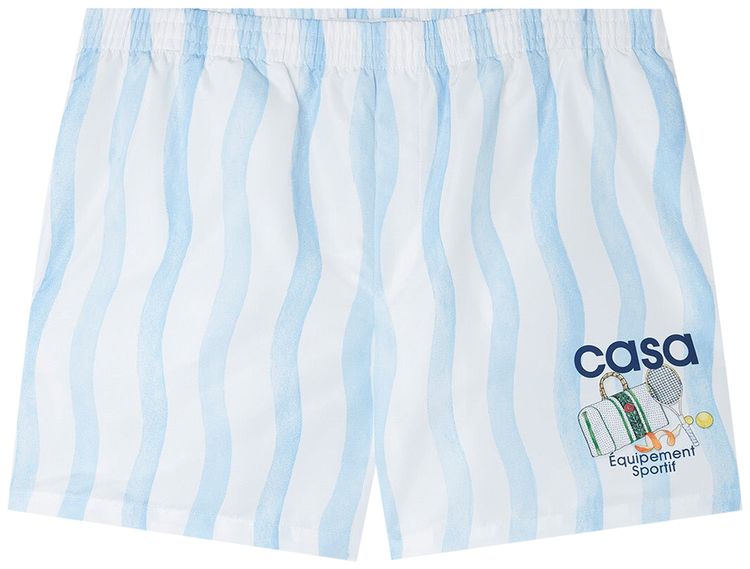 Casablanca Wave Swim Shorts WhiteLight Blue