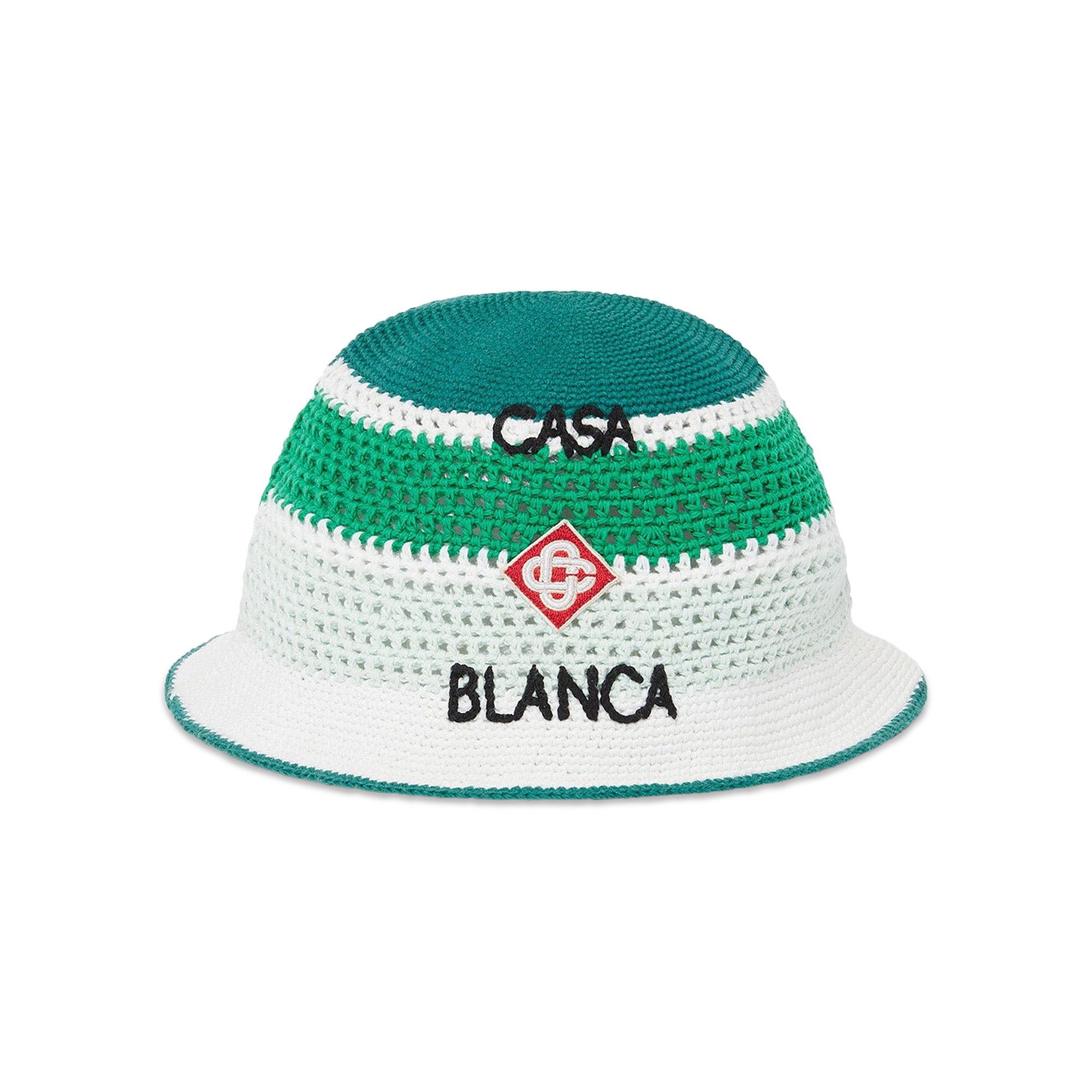 Buy Casablanca Stripe Crochet Hat 'Green/Multicolor' - APS24 HAT
