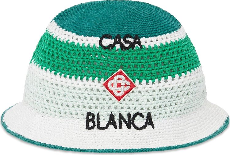 Casablanca Stripe Crochet Hat 'Green/Multicolor'