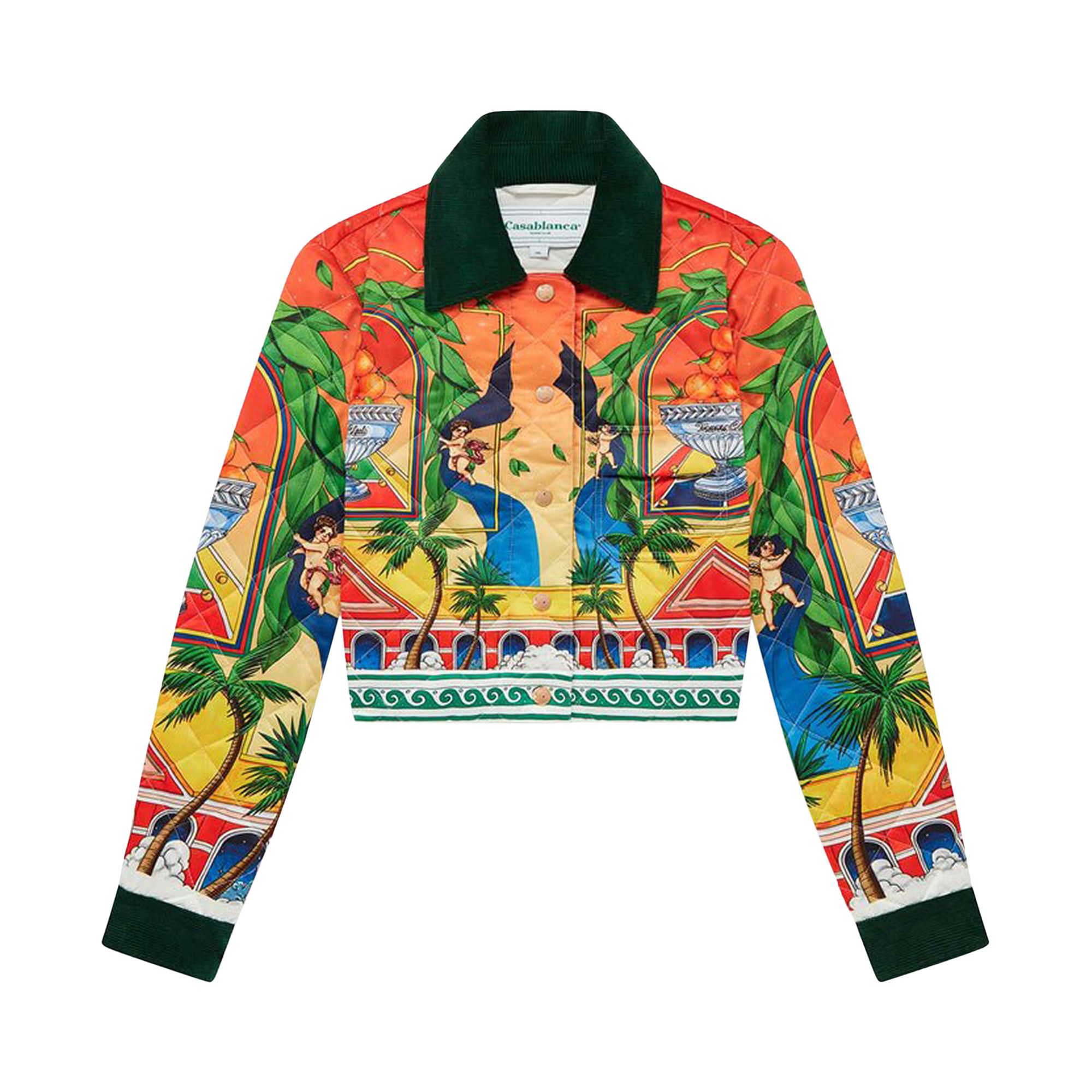 Buy Casablanca Quilted Cropped Jacket 'Triomphr D'Orange' - WPS24