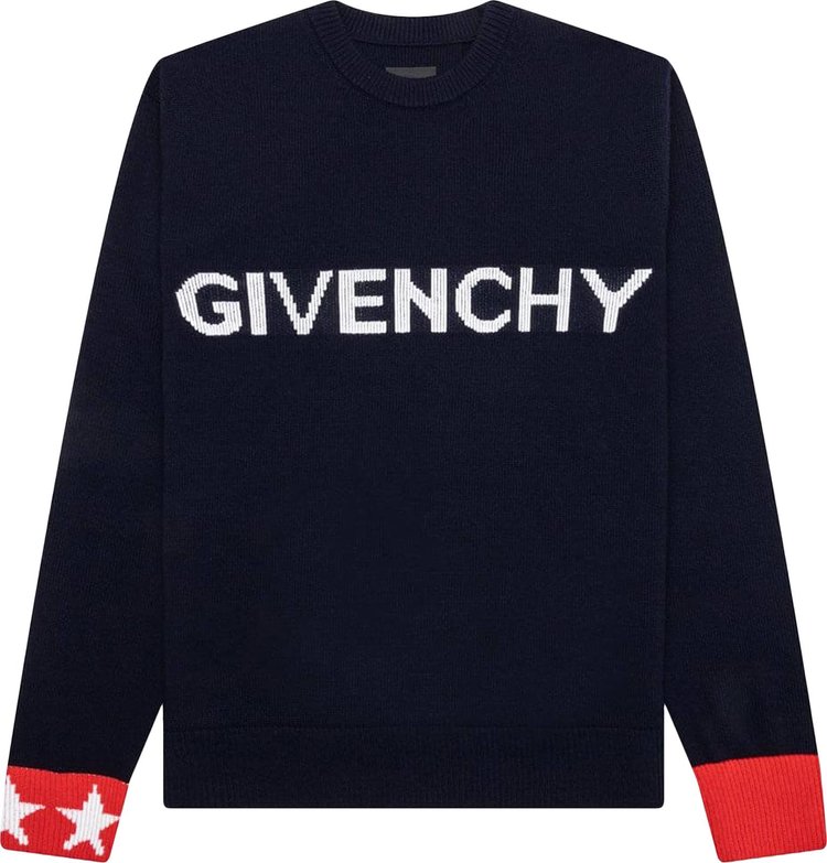 Givenchy Logo Intarsia Sweater 'Navy/Red'
