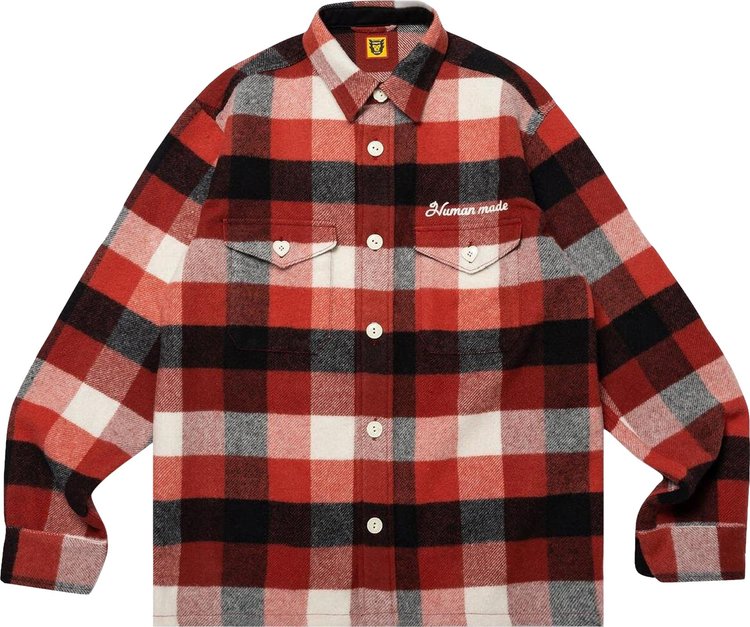 Human Made Wool Beaverblock Check Shirt Red