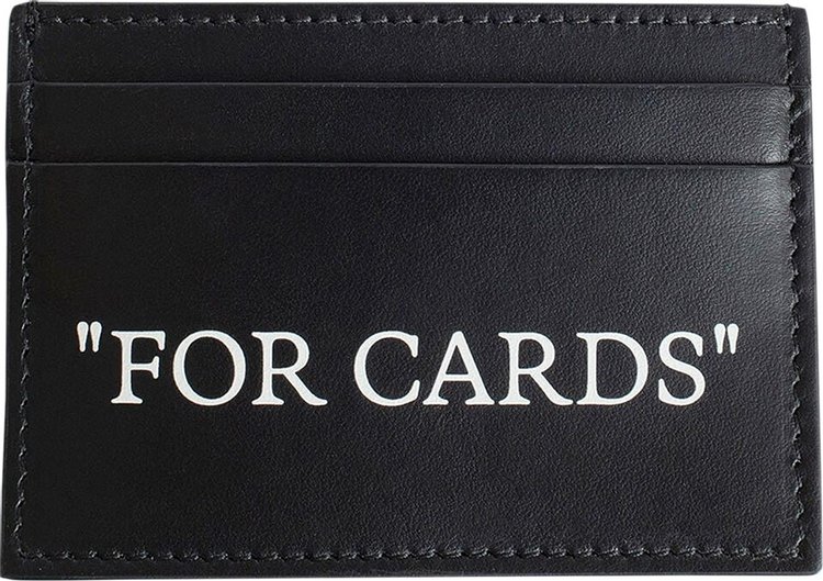 Off-White Quote Bookish Leather Cardholder 'Black/White'
