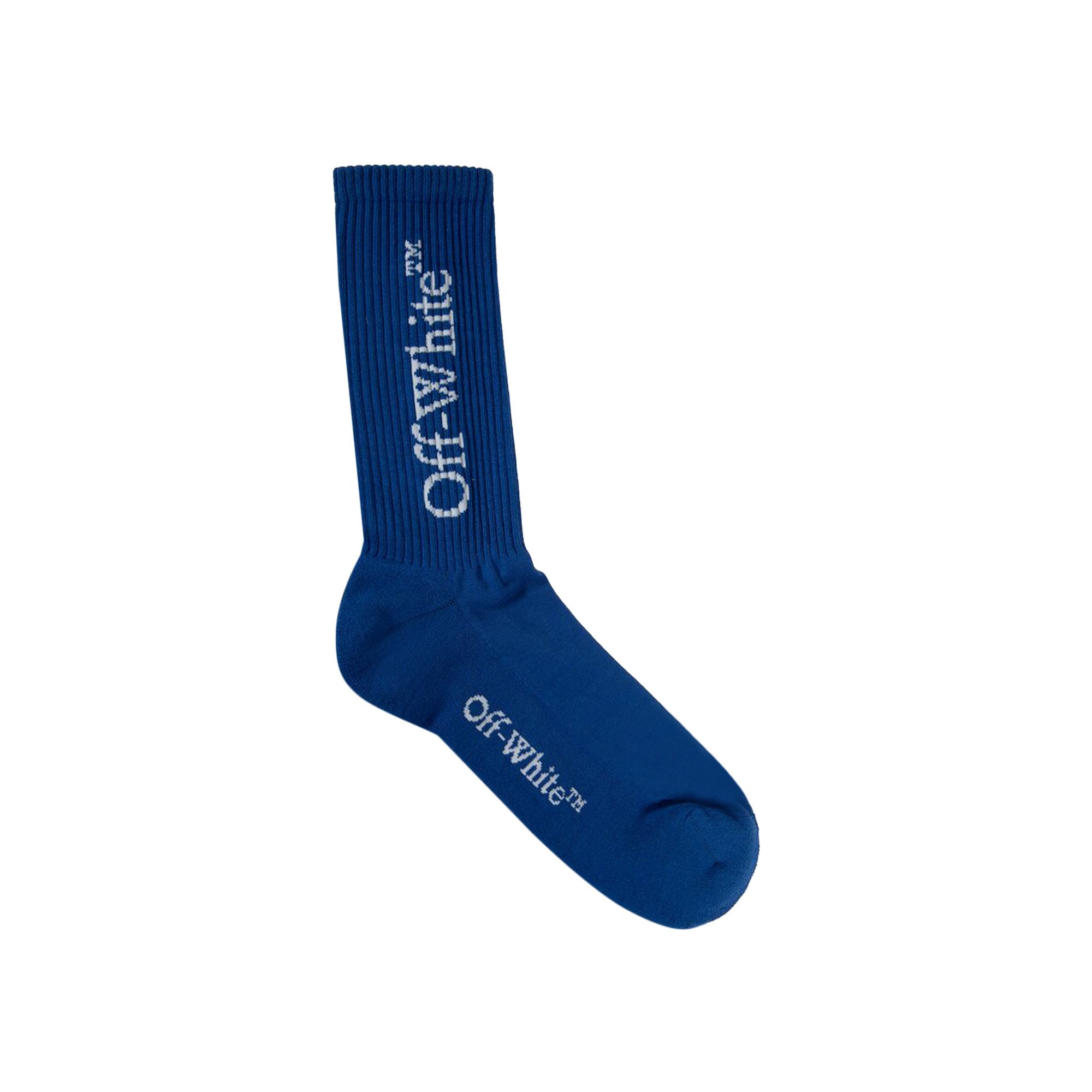 Buy Off White Mid Bookish Calf Socks Nautical Blue White OMRA085S24KNI0014601 GOAT