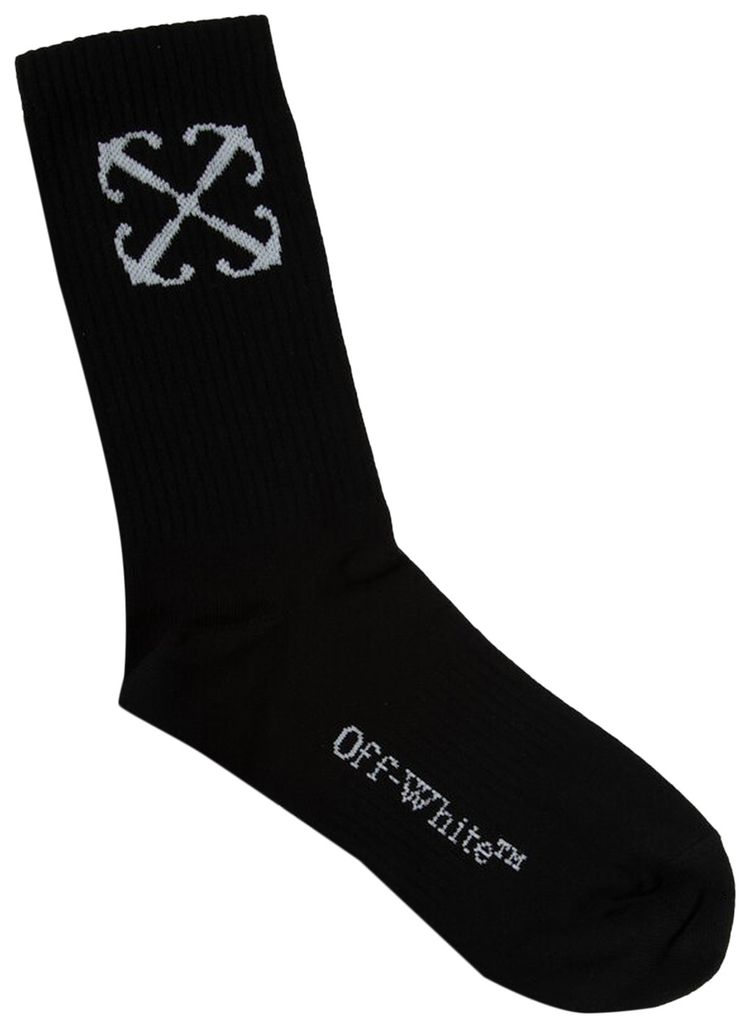 Off White Arrow Mid Calf Socks BlackWhite
