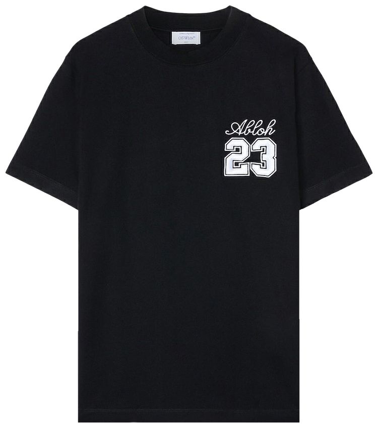 Off White 23 Logo Slim Short Sleeve Tee BlackWhite