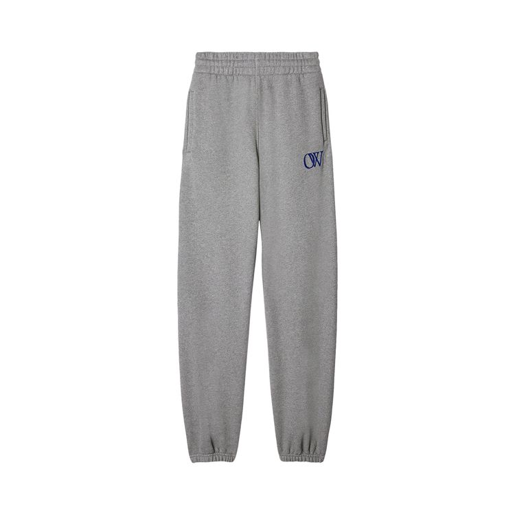 Off White Logo Embroidered Track Pants Melange GreyNautical Blue