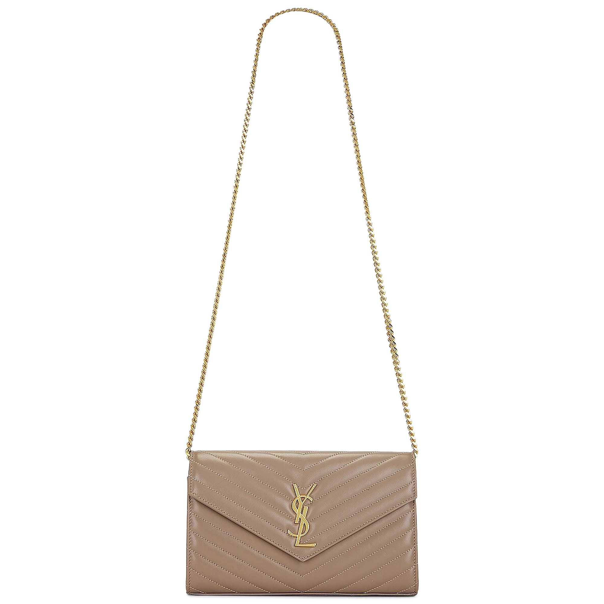 Buy Saint Laurent Cassandre Envelope Leather Chain Wallet