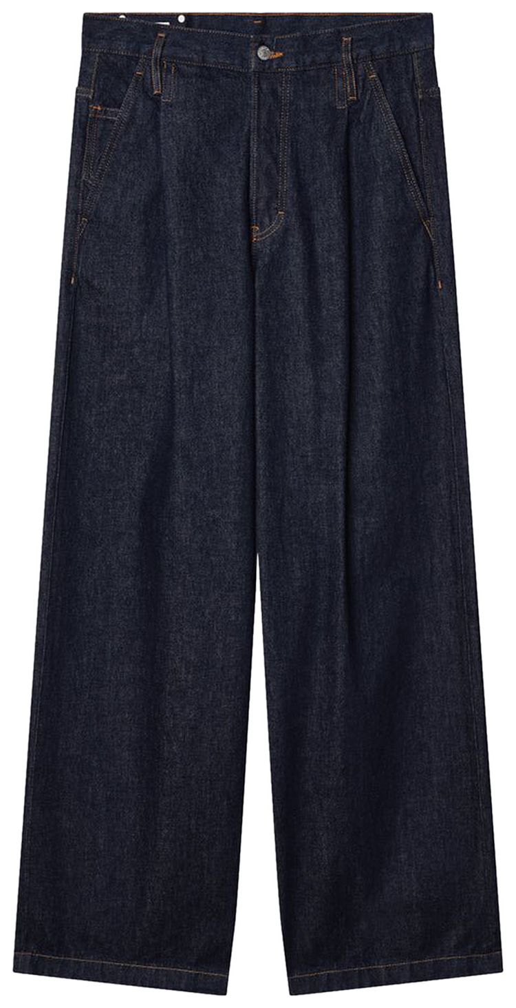 Dries Van Noten Deep Pleat Hight Waisted Denim Pants Indigo
