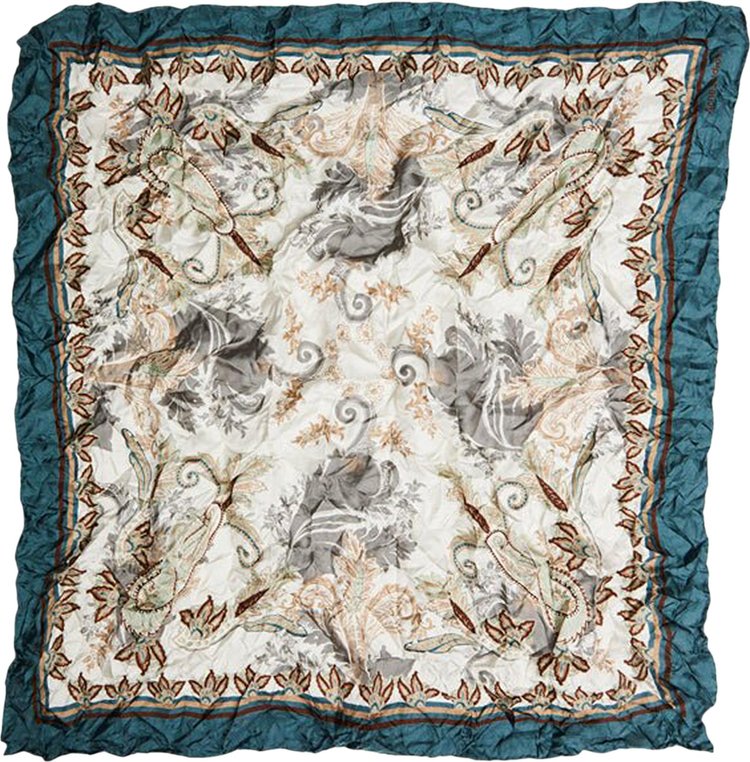 Acne Studios Printed Silk Scarf GreenBlue