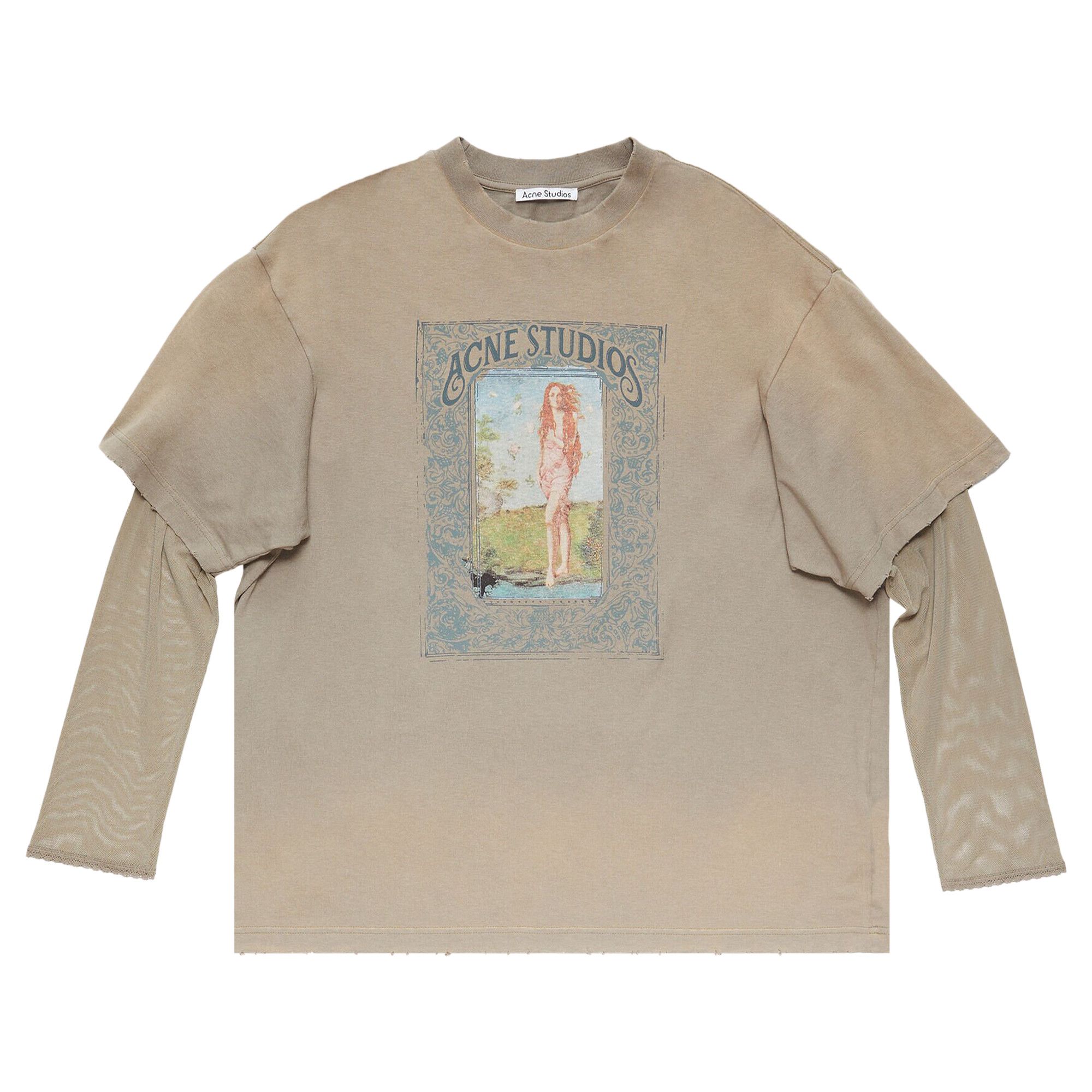 Buy Acne Studios Layered Print T-Shirt 'Mud Brown' - AL0379