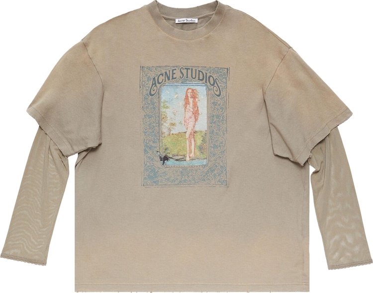 Acne Studios Layered Print T-Shirt 'Mud Brown'