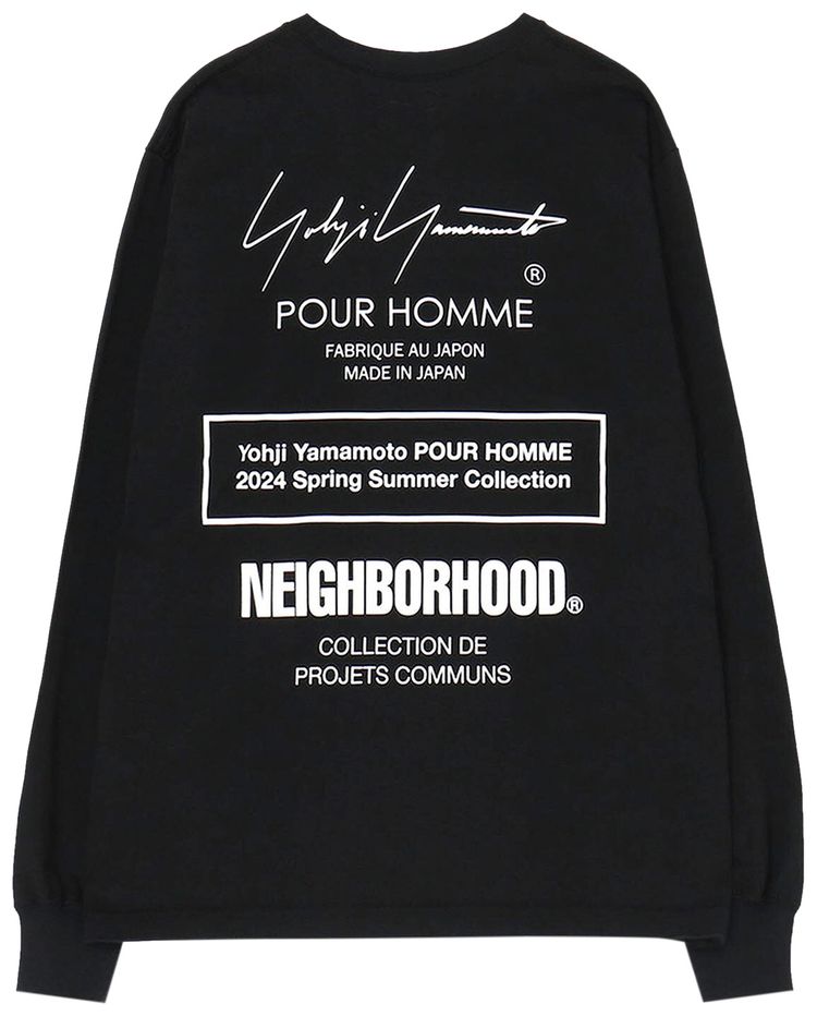 Yohji Yamamoto Pour Homme x Neighborhood PT Long Sleeve T Shirt Black