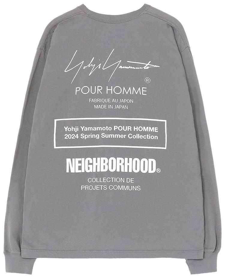 Yohji Yamamoto Pour Homme x Neighborhood PT Long Sleeve T Shirt Grey