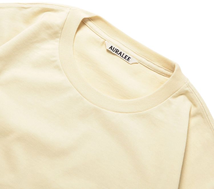 Auralee Luster Plaiting Tee Ivory