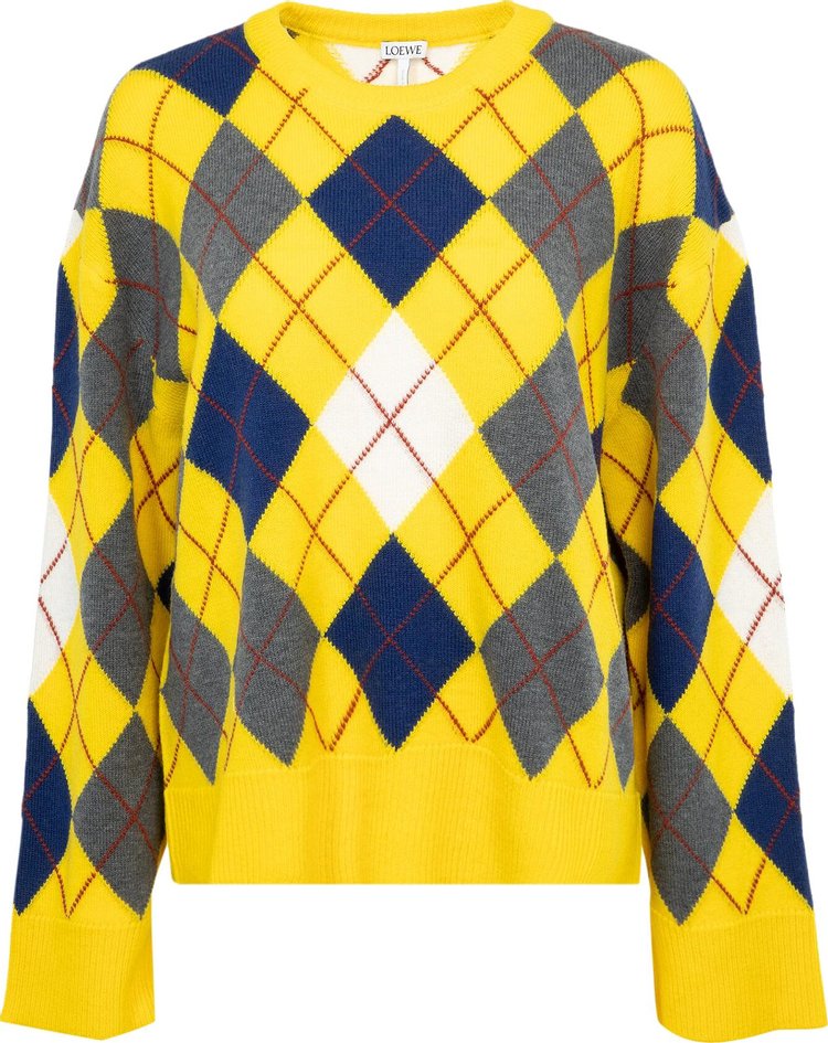 Loewe Argyle Sweater 'Yellow/Multicolor'
