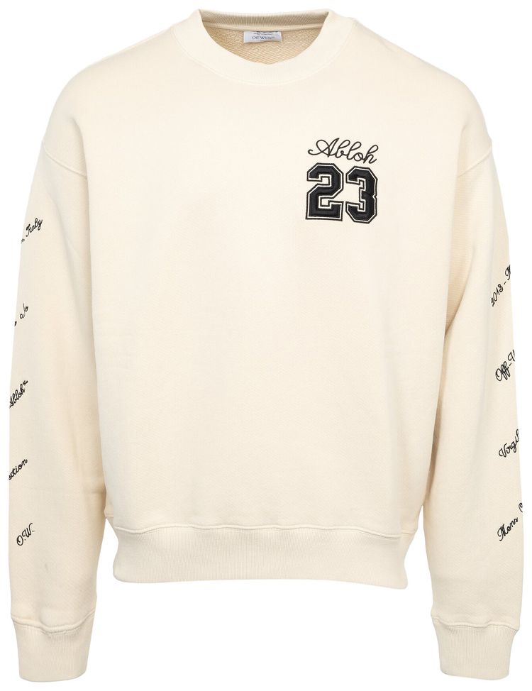 Off White 23 Logo Skate Crewneck AngoraBlack