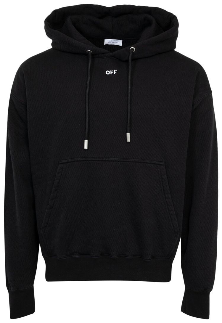Off White Arrow Embroidered Skate Hoodie BlackWhite