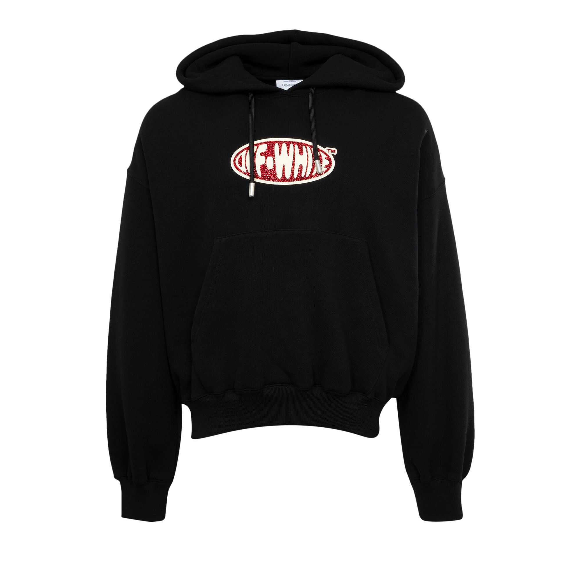 Buy Off-White Crystal Round Logo Over Hoodie 'Black/White