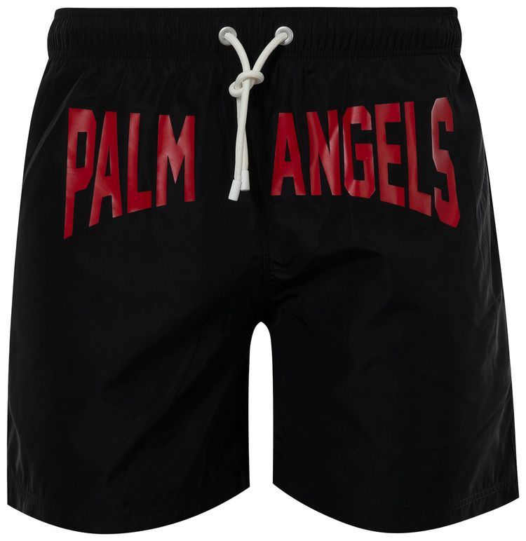 Palm Angels City Swim Shorts BlackRed