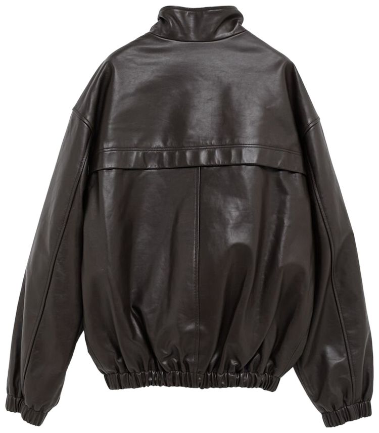 Lemaire Boxy Leather Blouson Dark Chocolate