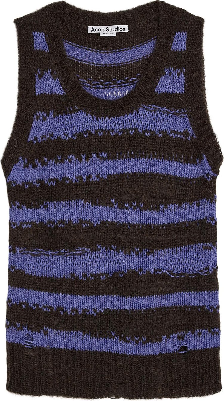 Acne Studios Distressed Vest Warm Charcoal GreyCold Purple