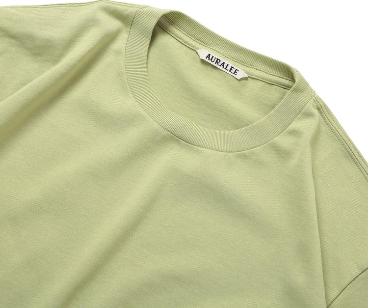 Auralee Luster Plaiting Tee Light Green