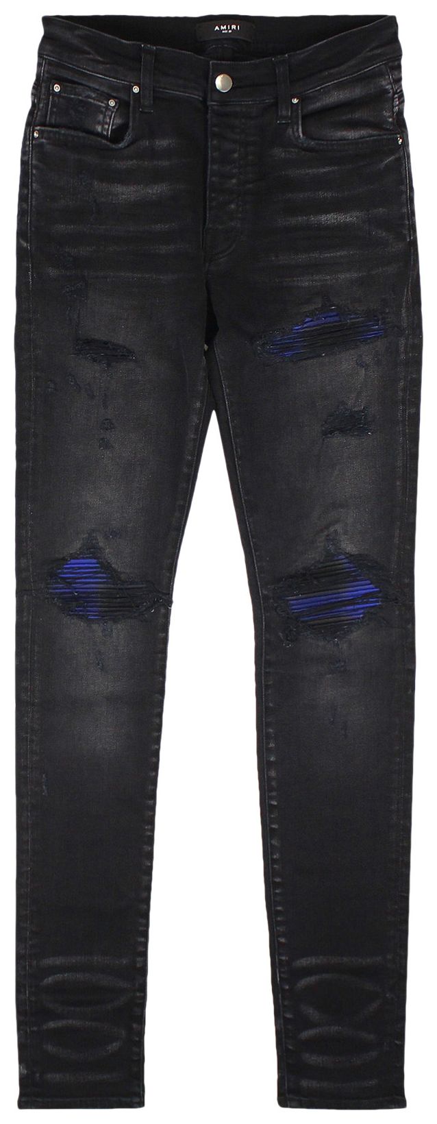Amiri Plaid MX1 Straight Fit Jeans Aged BlackBlue