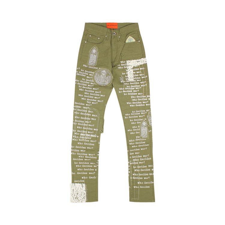 Buy Who Decides War Fatigue Scripture Denim Jeans 'Tan' - 2637 ...