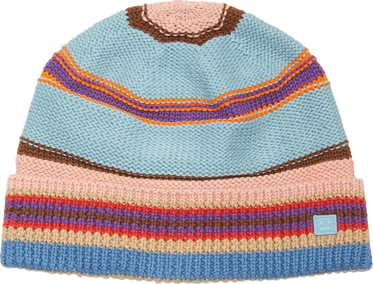 Acne Studios Stripe Knit Beanie 'Dusty Blue/Multicolor'