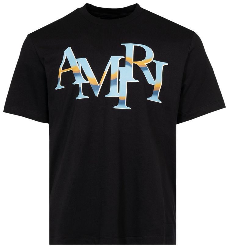 Amiri Staggered Chrome Tee Black