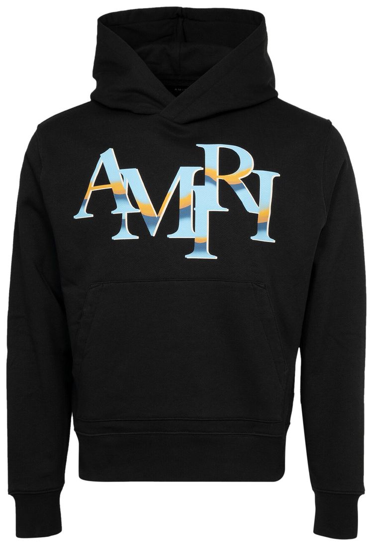 Amiri Staggered Chrome Hoodie Black