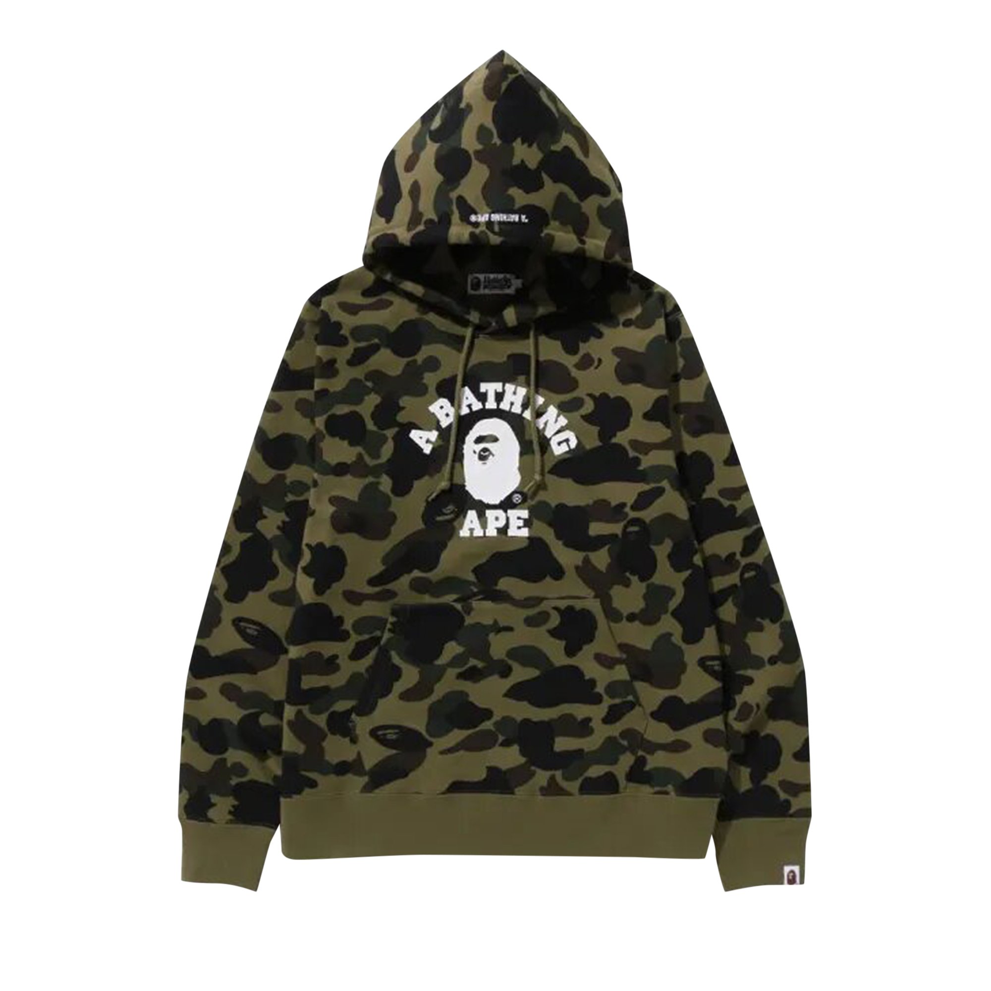 BAPE 1st Camo College Pullover Hoodie (FW21) Green
