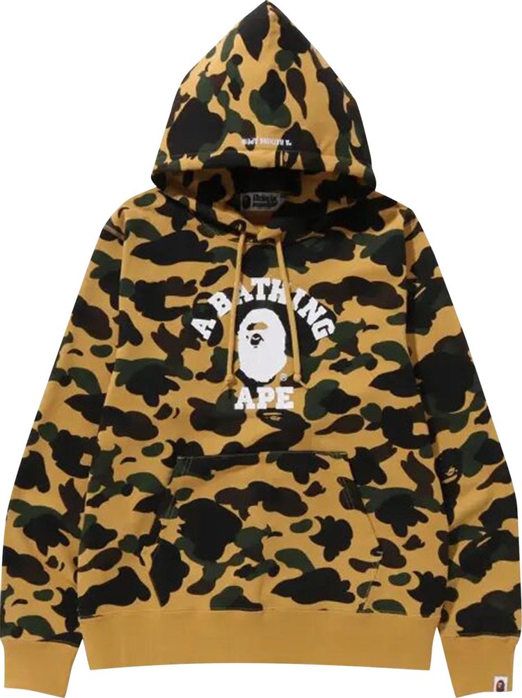 BAPE 1st Camo College Pullover Hoodie 'Yellow'