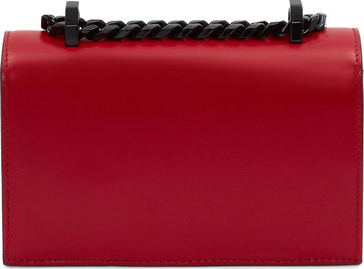 Alexander McQueen Mini Jewelled Satchel Welsh Red