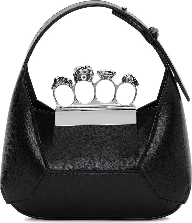 Alexander McQueen The Jewelled Hobo Mini Bag Black