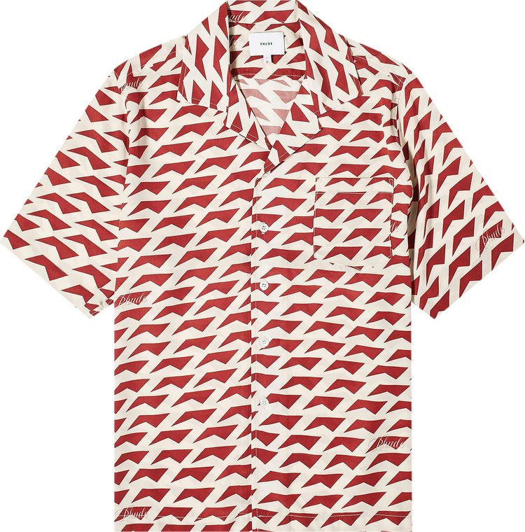 Rhude Dolce Vita Silk Shirt 'Red/Cream'
