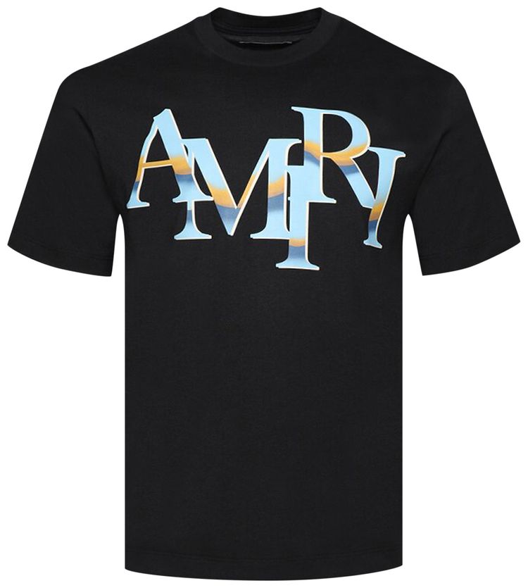 Amiri Staggered Chrome Tee Black