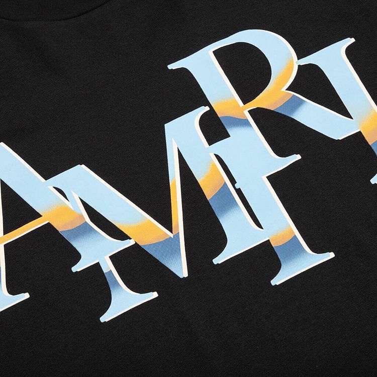 Amiri Staggered Chrome Tee Black