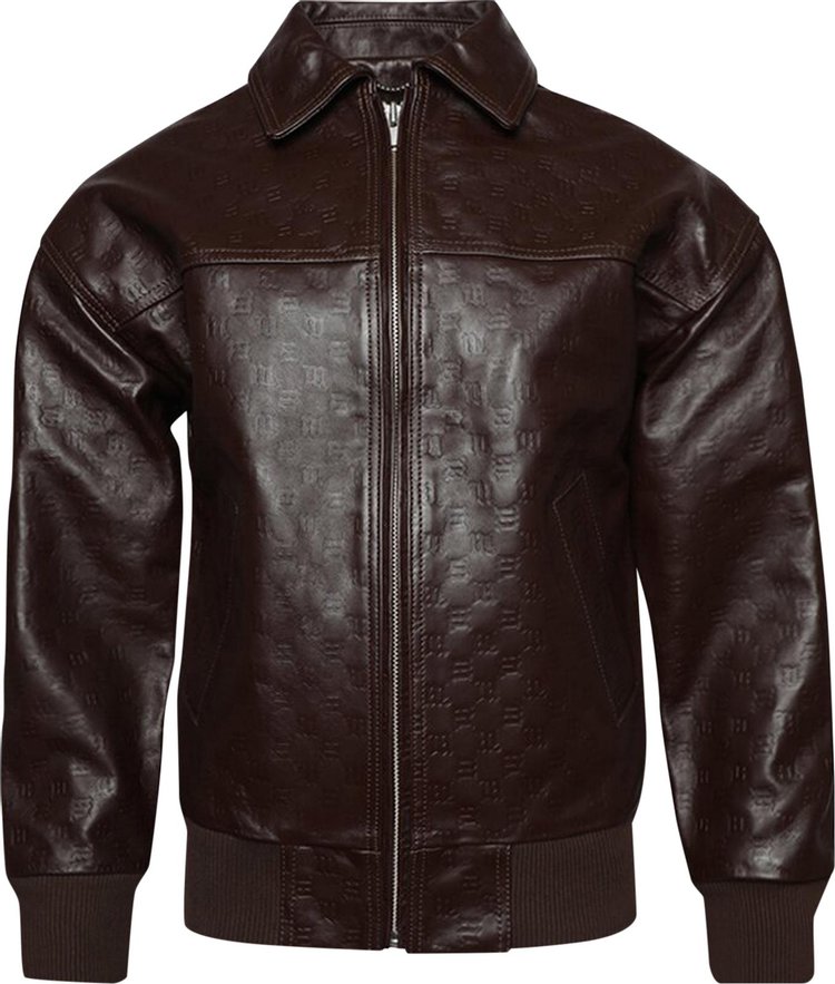 MISBHV Monogram Embossed Bandit Leather Jacket 'Brown'