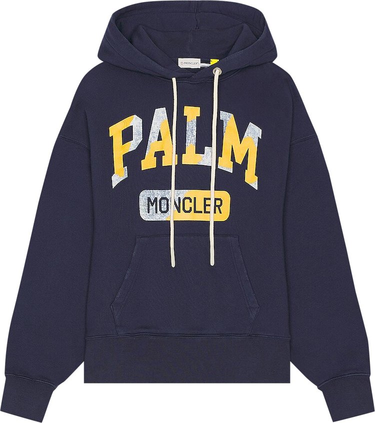 Moncler Genius x Palm Angels Logo Hoodie 'Dark Blue'