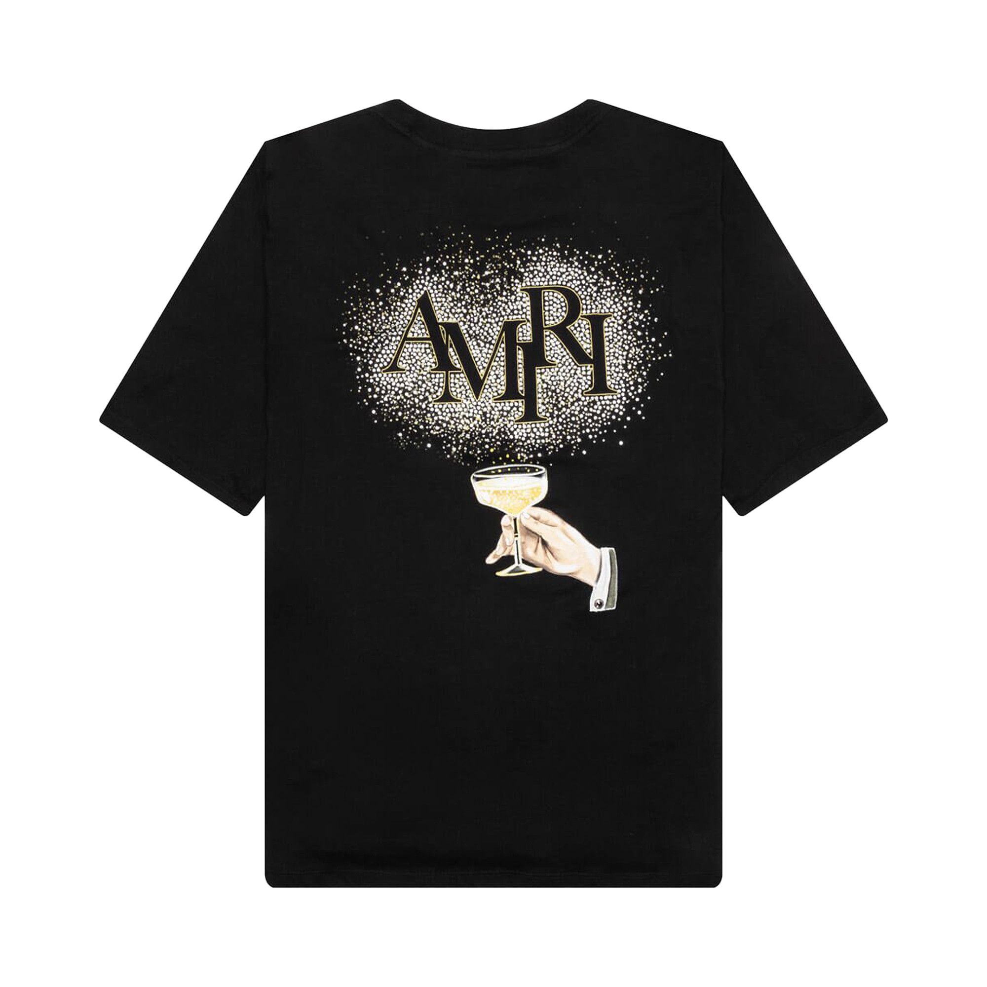 Buy Amiri Crystal Champagne Tee 'Black' - AMJYTE1022 001 BLAC | GOAT