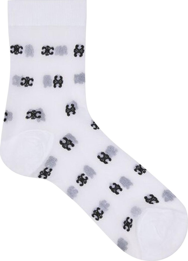 CELINE Monogram Socks 'Off White/Black'