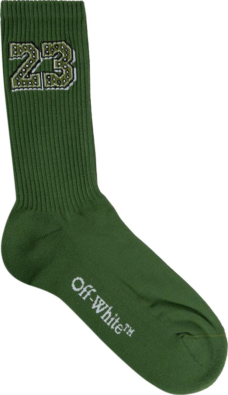 Off-White 23 Bandana Socks 'Green/Black'