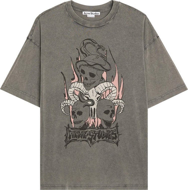 Acne Studios Graphic T-Shirt 'Faded Black'