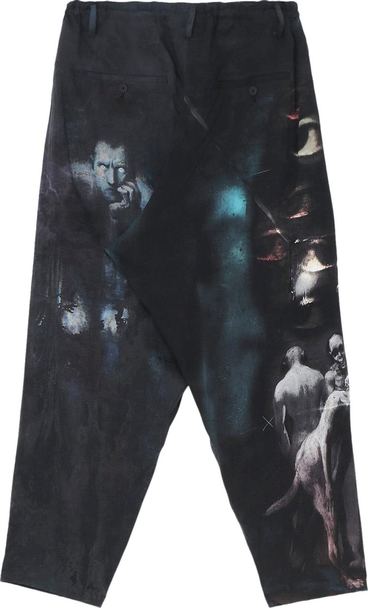 Yohji Yamamoto Pour Homme J 8 Tucks Print Pants Black