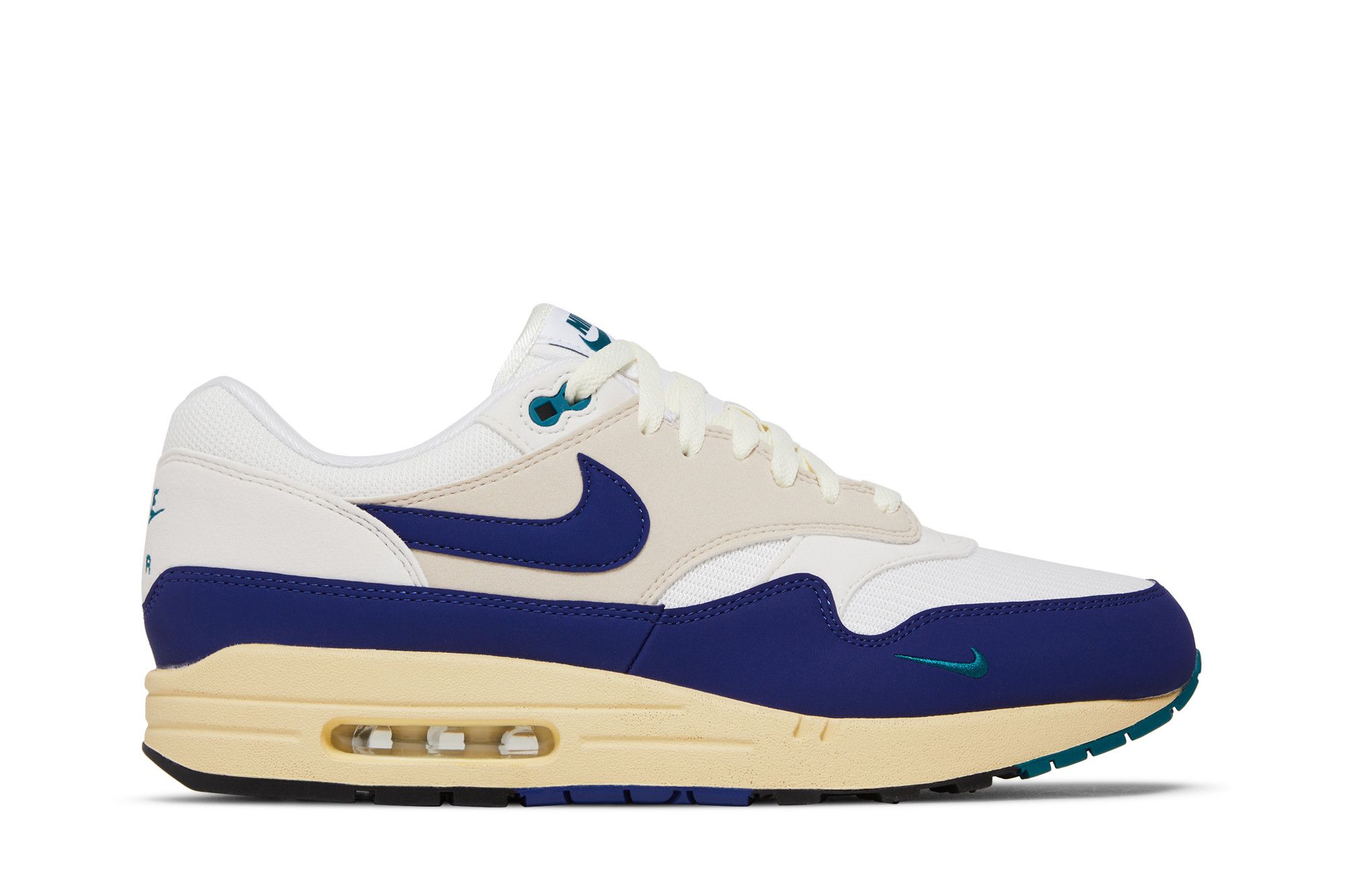 Nike air max 1 navy white hot sale