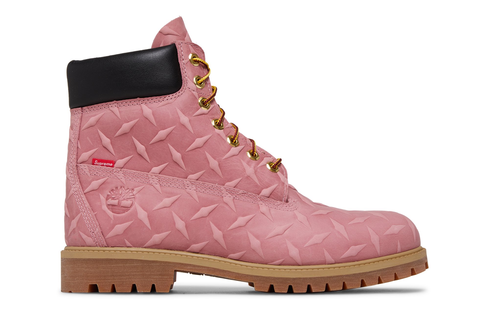 Supreme x 6 Inch Premium Waterproof Boot 'Embossed Diamond Plate - Pink'