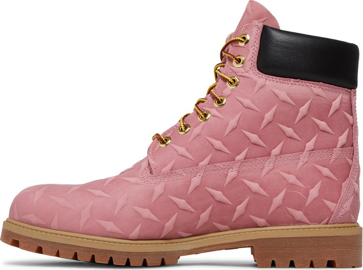 Supreme x 6 Inch Premium Waterproof Boot Embossed Diamond Plate   Pink